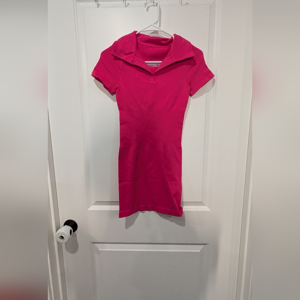 Oqq Pink Polo Mini Dress
